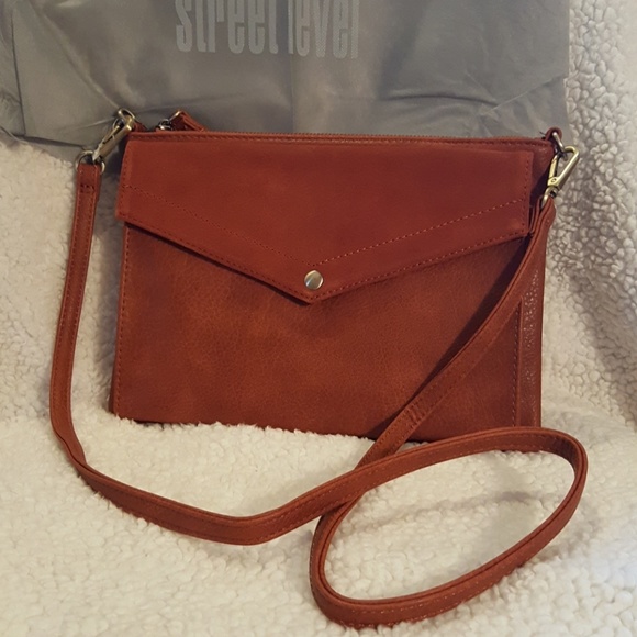 Street Level Abri leather suede envelope clutch - Picture 2 of 7